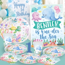One-der the Sea Blue PERSONALIZED Party Pack for 10
